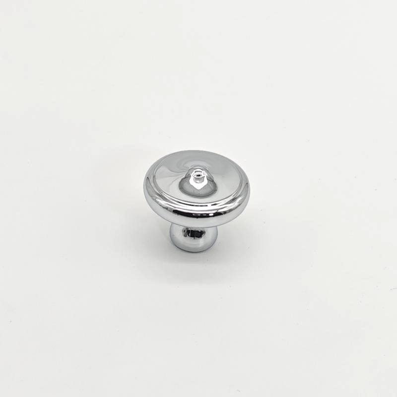 Chrome round cabinet knob for drawers, cabinets, wardrobes, and furniture