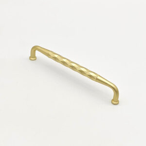 Gold aluminum cabinet handle with CNC machined diamond texture for drawers and furniture