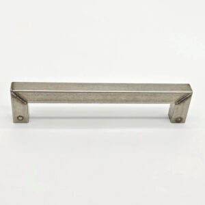 Side view of brushed gold wall hook with round mounting base