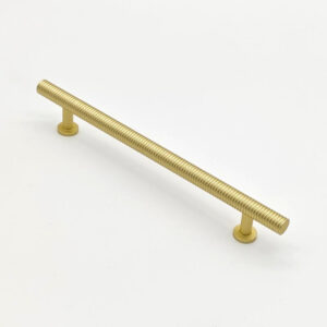Ribbed gold cabinet handle for drawers, cabinets, wardrobes, and furniture