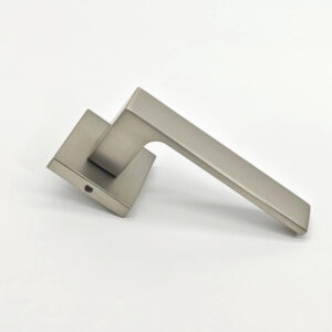Zinc alloy door handle with square rose for interior doors and furniture hardware