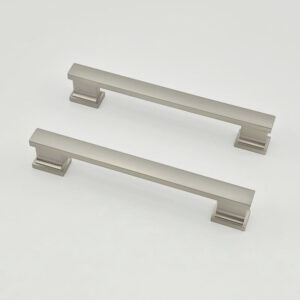 Brushed nickel square bar cabinet handle for kitchen cabinets, drawers, and furniture