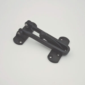 Black swing bar door security guard for hotel, apartment, and residential doors