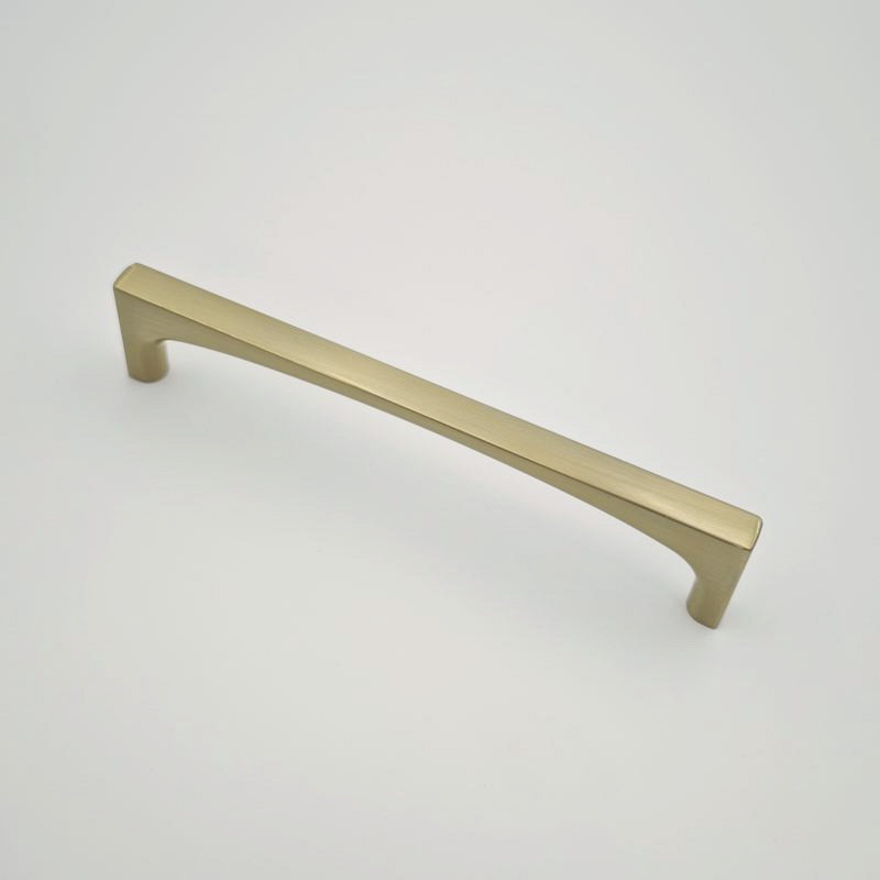Brushed brass square cabinet handle for kitchen cabinets, drawers, wardrobes, and furniture